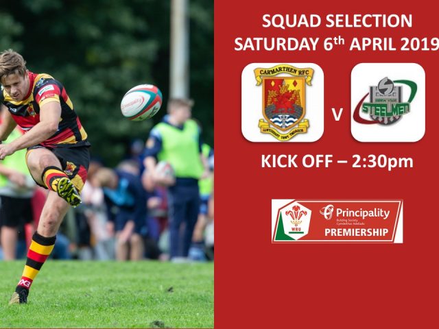 Team Selection – Carmarthen Quins RFC v Ebbw Vale RFC