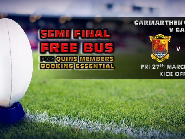 Free bus for the semi final match V Cardiff RFC