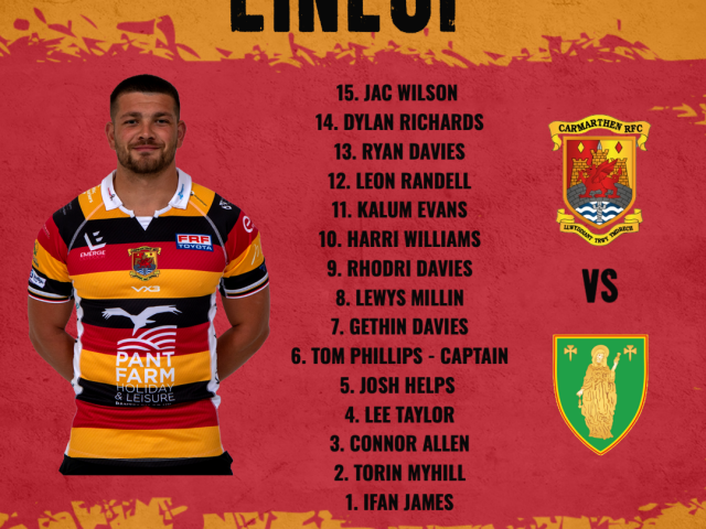 TEAM TO FACE MERTHYR AT Y PARC